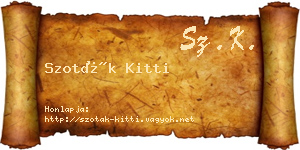 Szoták Kitti névjegykártya