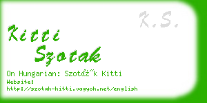 kitti szotak business card